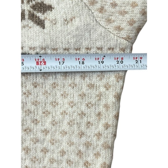 Francescas Symone Fair Isle Cropped Neutral Cardigan Sweater Size Medium Nordic - Picture 8 of 10